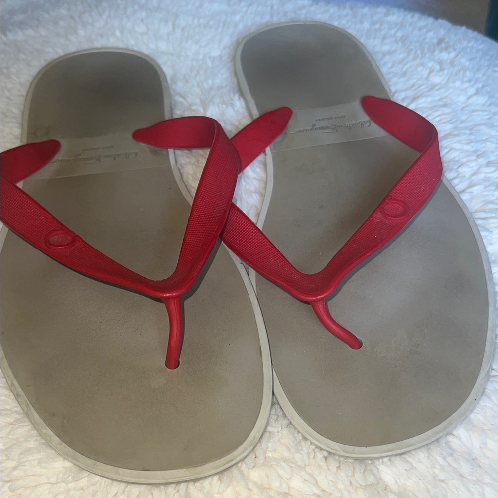 Salvatore Ferragamo men’s red and gray sandals: size 11